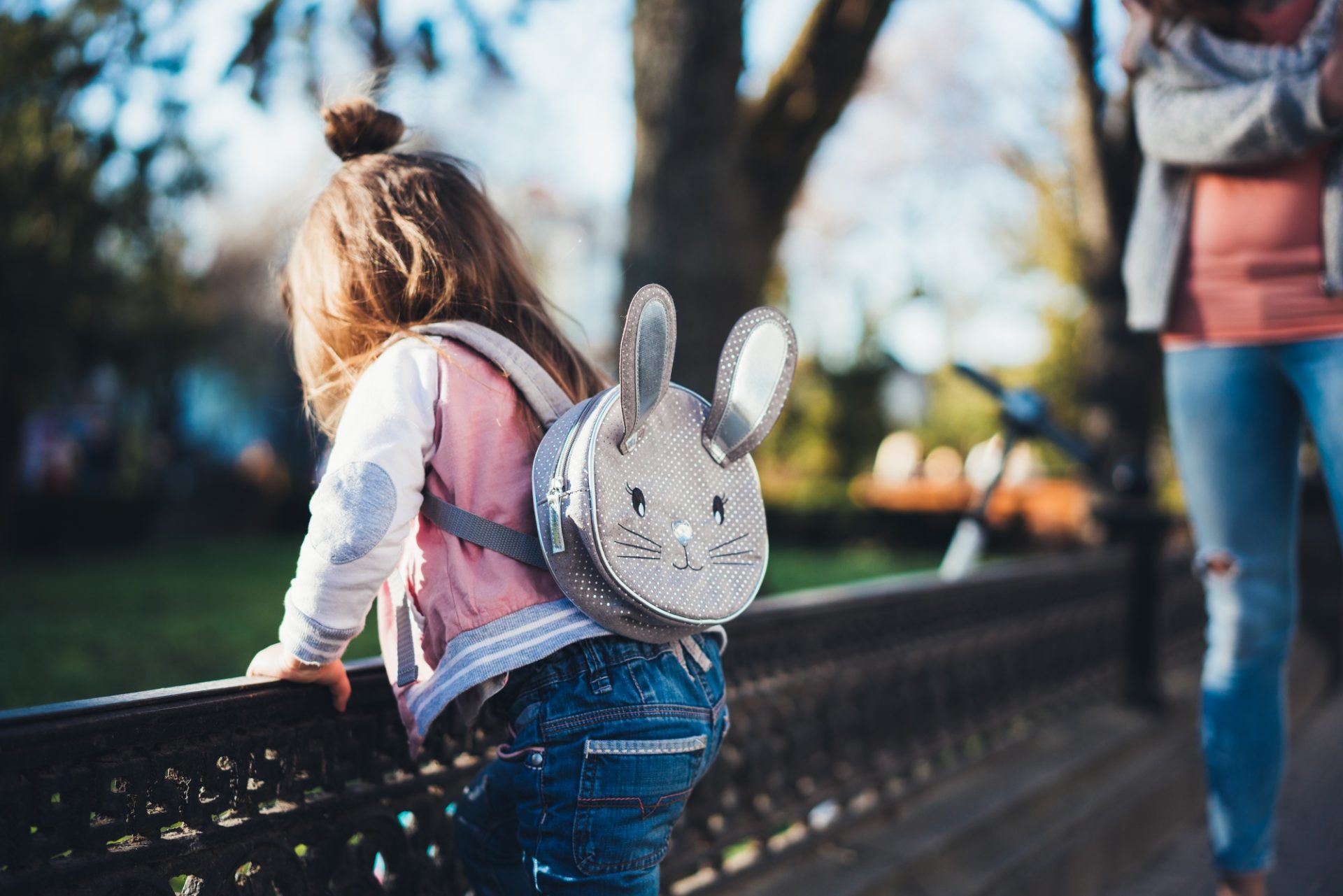 Mom and daughter in the park